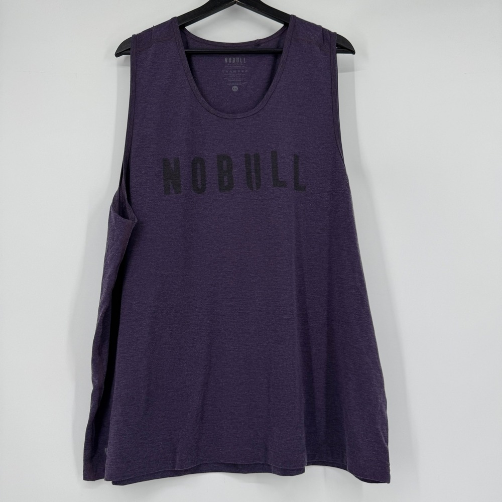 NOBULL Mens XXL Purple Heathered Sleeveless Training Tank Top Workout Gym Shirt